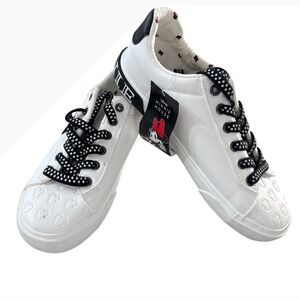 Ground Up Womens White Minnie Mouse Lace Up Sneakers Size 7.5